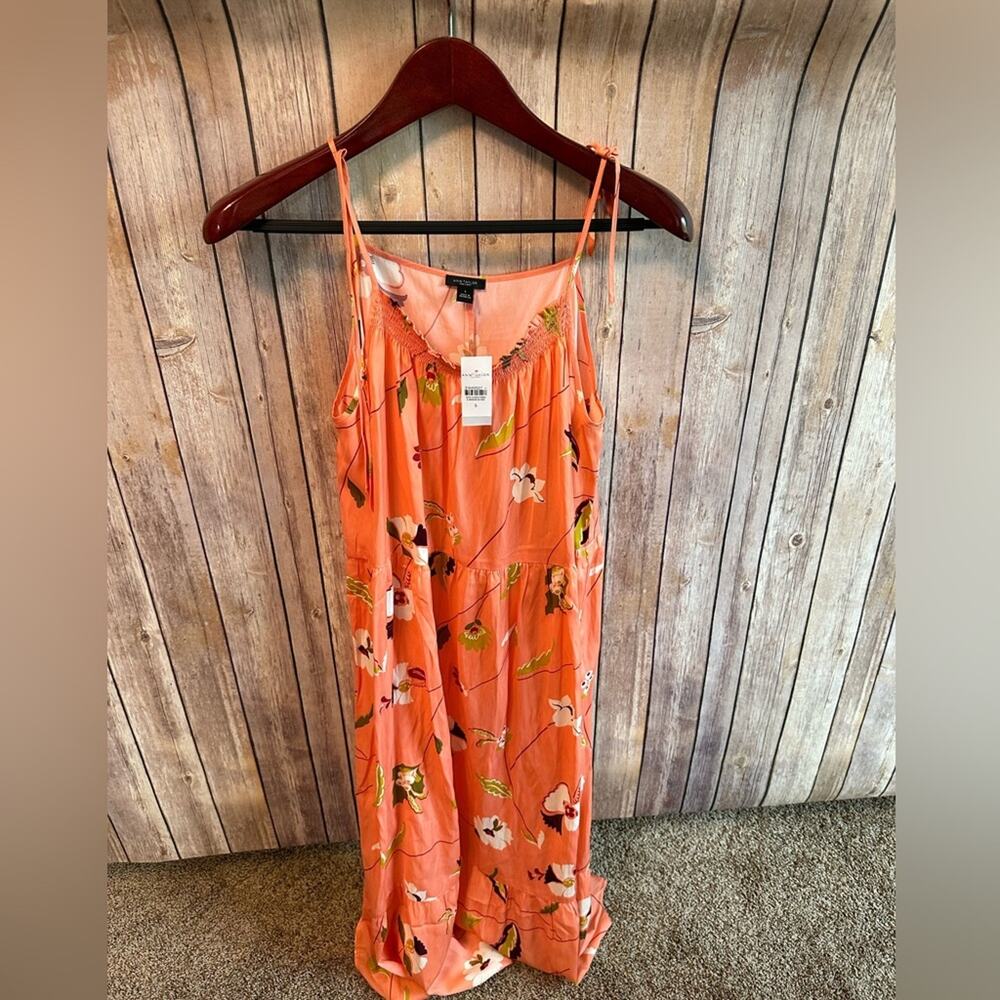 Ann Taylor Factory Orange floral Sundress, Size Small NWT
